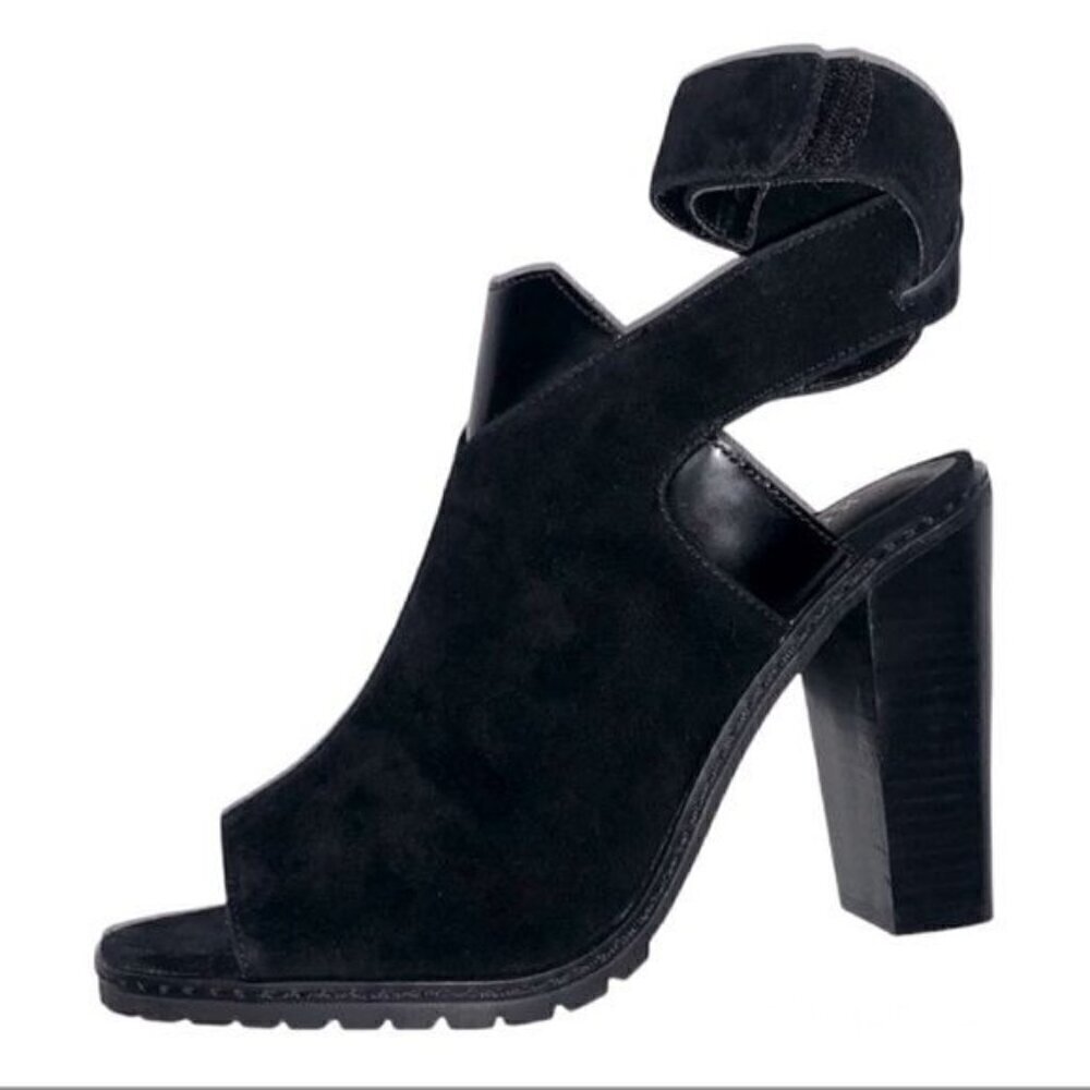 Kelsi Dagger Brooklyn KBD Black suede leather ankle strappy sandals Size 9.5